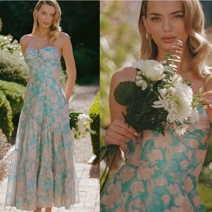 NWT Hutch Phoebe Floral‎ Strapless Corset Dress with pockets 6